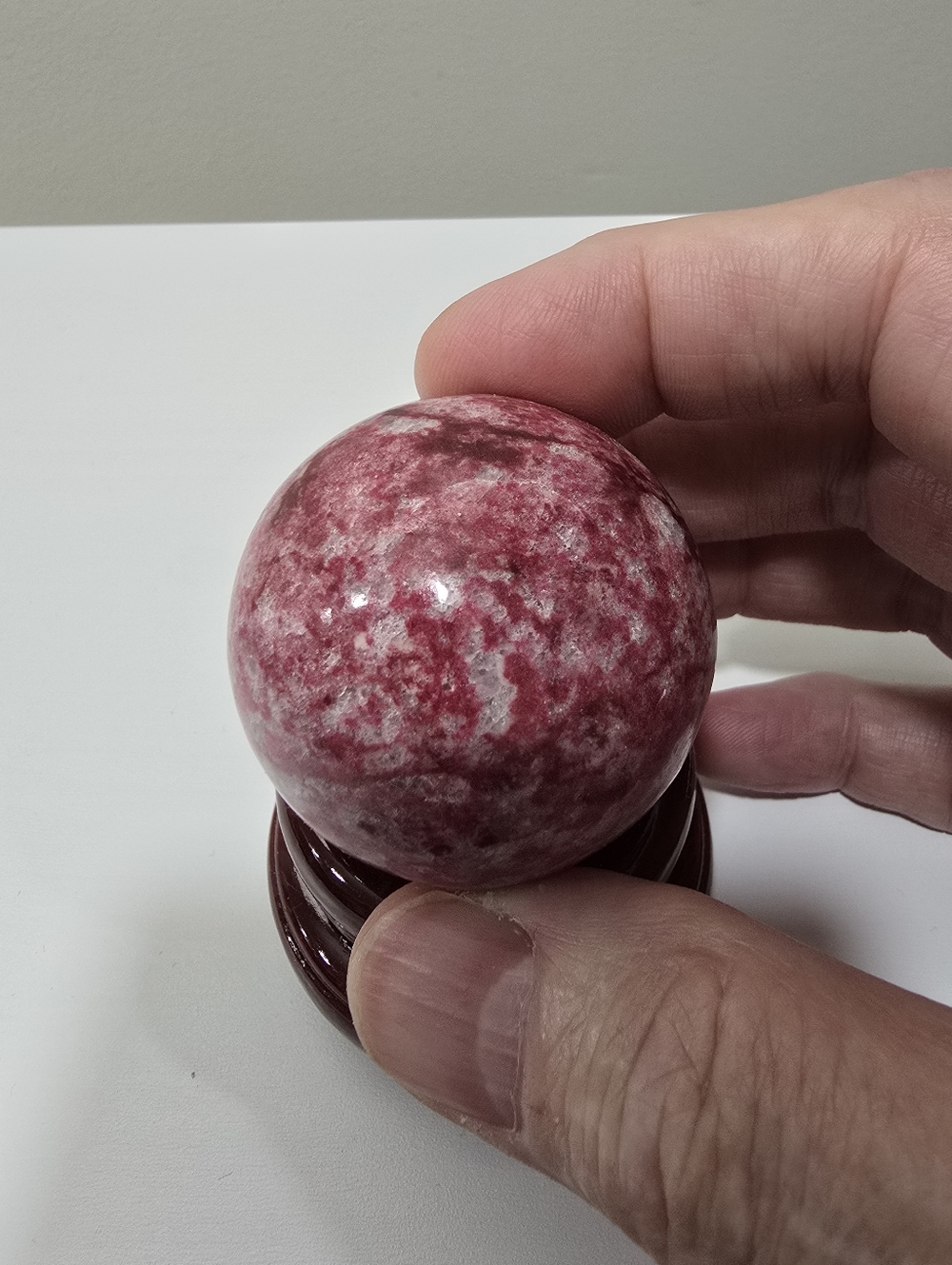 Thulite Crystal Sphere 44 mm
